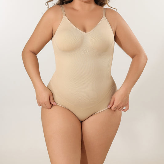 Women's Knitted Low Back Seamless Bodysuit Shapewear Brief