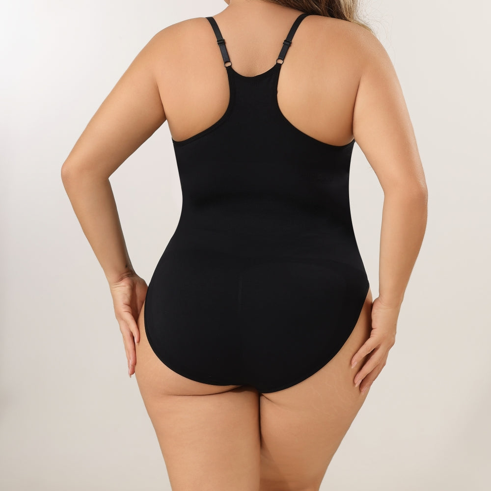 Women's Knitted Racerback Seamless Bodysuit Shapewear Brief