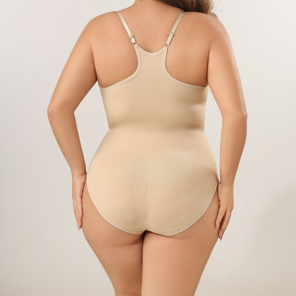 Women's Knitted Racerback Seamless Bodysuit Shapewear Brief