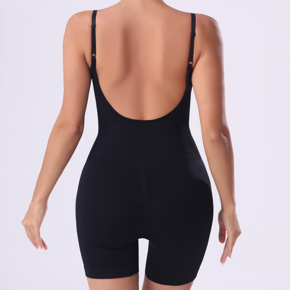 Women's Knitted Seamless Bodysuit Shapewear Low Back Boyshorts